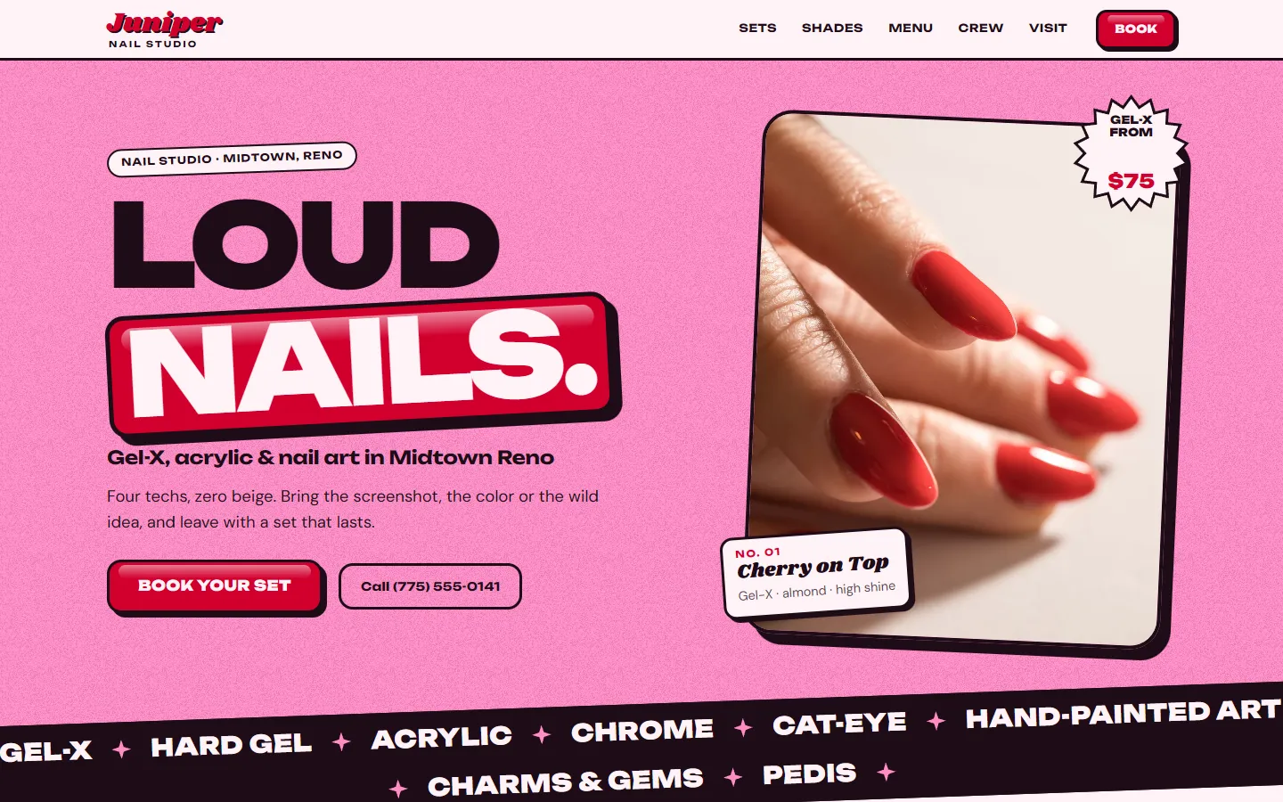 Juniper Nail Studio on a laptop